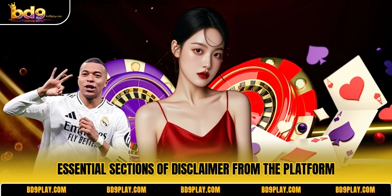 Essential sections of Disclaimer from the platform