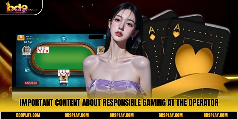 Important content about Responsible Gaming at the operator