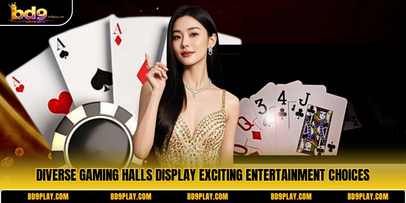 Diverse gaming halls display exciting entertainment choices